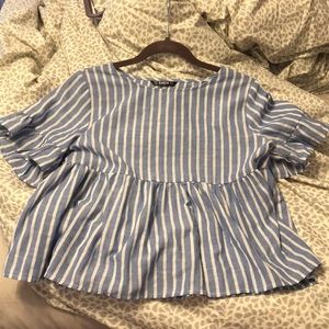 Shein blue stripped top